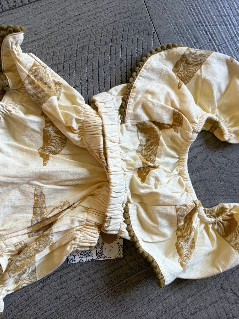 NWT Kate Quinn 2 PIECE BUBBLE SUNSUIT | ORGANIC COTTON INTERLOCK Tiger 0-3M